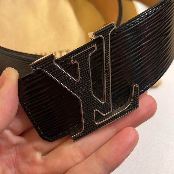 [Like New] Louis Vuitton Black Epi Electric LV Initiales Belt - Picture 3 of 7
